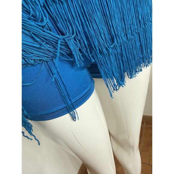 Weissman Blue Ombre Jazz Latin Dance Costume Fringe Sequin Belt Size MA - Picture 9 of 15